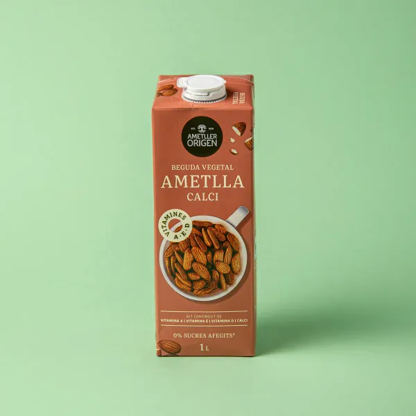 Bebida vegetal de almendra con calcio y sin azúcar Ametller Origen 1l