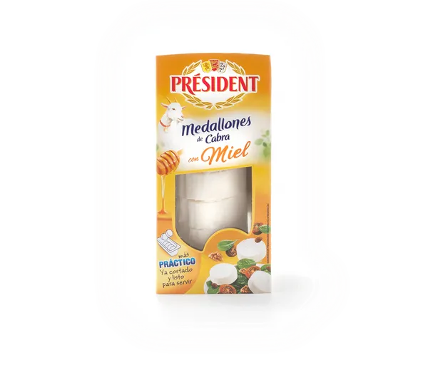 Rollo cabra miel cortado President 100g
