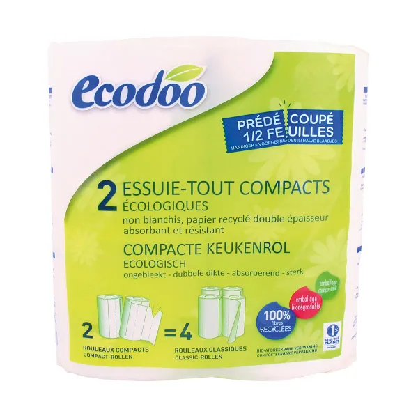 Papel cocina compact 100%fibra ECODO 2u
