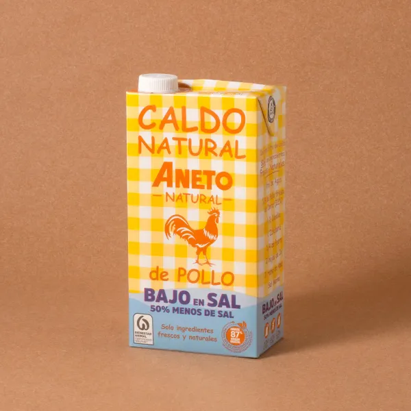 Caldo natural pollo bajo sal ANETO 1l