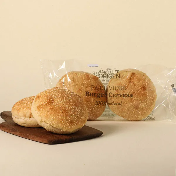 Pan de cristal de cerveza para burger Ametller Origen 80g - 2uds.