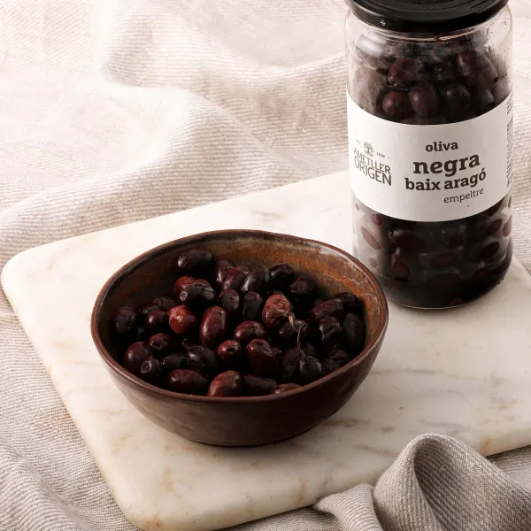 Olivas negras empeltres Baix Aragó Ametller Origen 455g