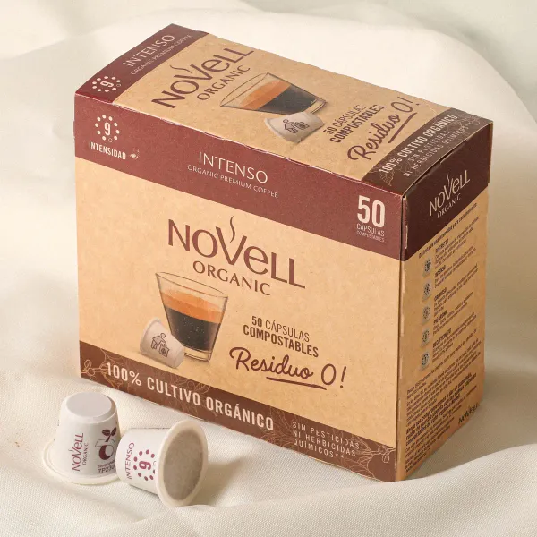 Cápsulas de café intenso ecológico Novell - 50uds.