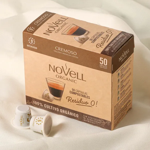 Cápsulas de café cremoso ecológico Novell - 50uds.