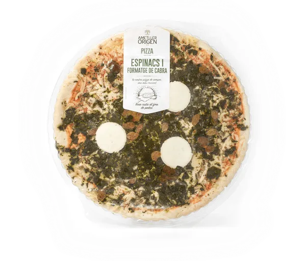 Pizza espinacas queso cabra Ametller Origen 400g