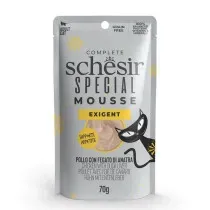 Schesir Special Mousse Exigent Pollo con Higado Pato Sobres para Gatos