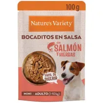 Nature’s Variety Bocaditos en Salsa Salmón y Hierbas para Perros Mini