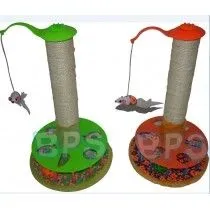 Poste Rascador para Gato con Ratón y Cascabel