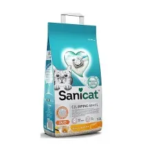 Arena Aglomerante Blanca Sanicat Clumping White Duo Aroma Vainilla y Mandarina para Gatos