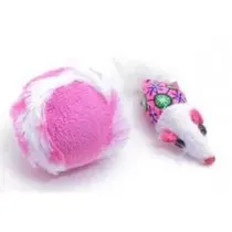 Juguete para Gatos Ratón con Pelota de Peluche