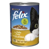 Felix Pollo y Pato en Gelatina Lata para Gatos