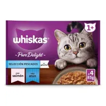 Whiskas Pure Delight Selección Pescados Gelatina Sobres para Gatos