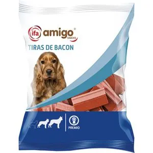 Comida para perros tiras de bacon 250 g