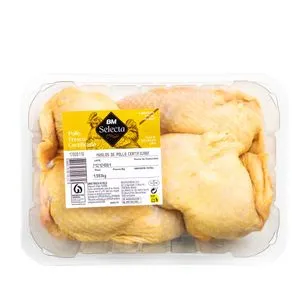 Muslos de pollo certificado bandeja (550 g aprox)
