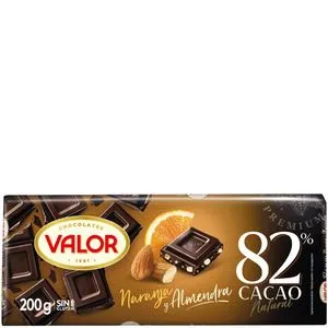 Chocolate negro 82% almendra y naranja 200 g