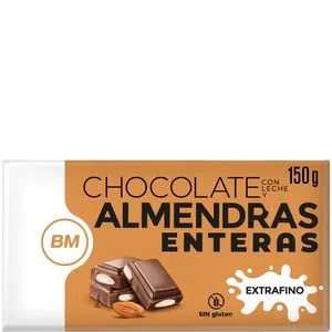 Chocolate con leche y almendras 150 g