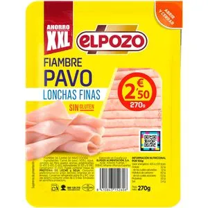 Fiambre de pavo en lonchas finas 270 g