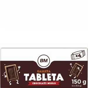 Galleta con tableta de chocolate negro 4x37,5 g