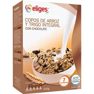 Copos de arroz y trigo integral con chocolate 500g