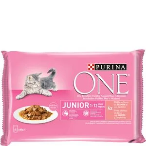 Comida para gatos junior con salmón 4x85 g