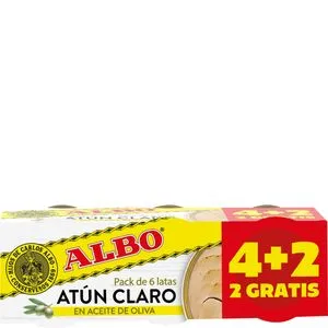 Atún claro en aceite de olvia 4+2x65 g