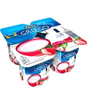 Yogur griego con pulpa de fresa 4x125 g