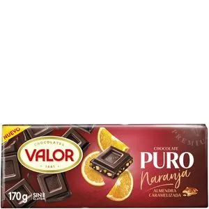Chocolate puro naranja y almendra 170 g