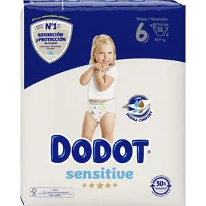Pañales sensitive talla 6 (13+ kg), 32 unidades