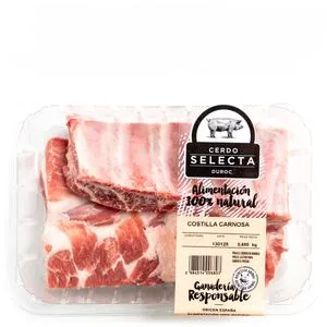 Costilla de cerdo fresca Duroc (600 g aprox)