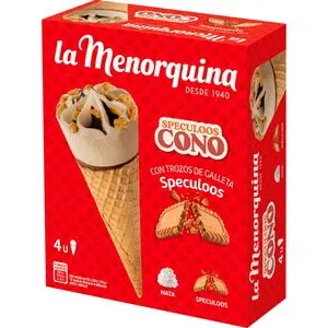 Helado cono speculoos 4 unidades