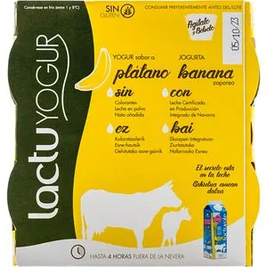 Yogur con sabor a plátano 4x125 g