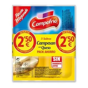 Salchicha campesan con queso 5 unidades 3x170 g