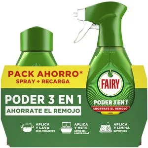 Lavavajillas prelavado spray y recambio 2x500 ml