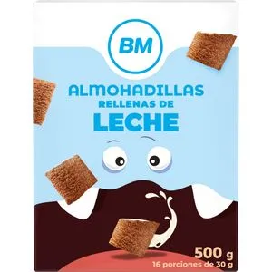 Cereales almohadillas rellenas de leche 500 g