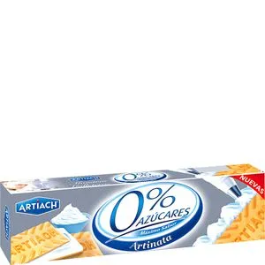 Galleta artinata 0% azúcares rellena de nata 175 g