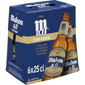 Cerveza 0,0 tostada pack botellín 6x25 cl