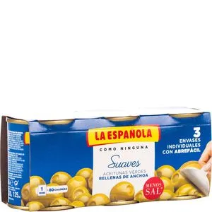 Aceitunas rellenas de anchoa suaves 3x120 g