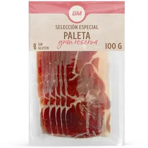 Paleta curada gran reserva 50% cruce duroc 100 gr.
