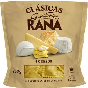Pasta fresca rellena cuatro quesos 250 g