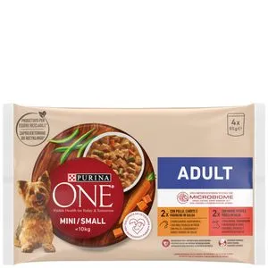 Comida para perros mini con buey y pato 4x85 g