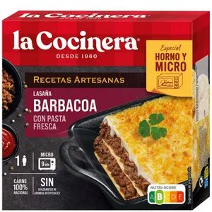 Lasaña de barbacoa congelada 280 g