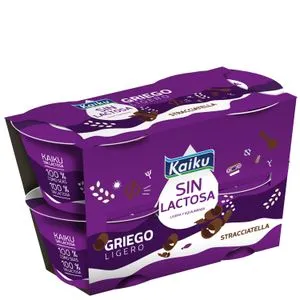 Yogur griego sin lactosa de stracciatella 4x90 g
