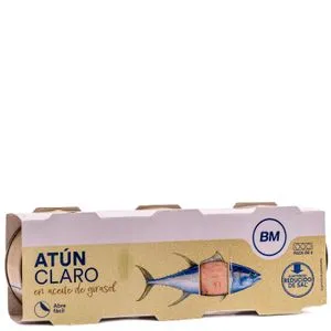 Atún claro en aceite de girasol bajo en sal 3x70 g