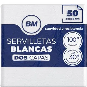 Servilletas blancas 38x38 50 unidades