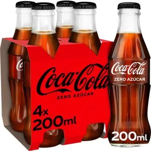 Refresco de cola cero vidrio 4x20 cl
