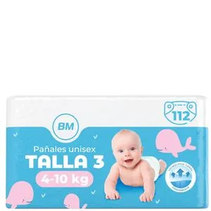 Pañal tumbado talla 3 4-10k 112 u