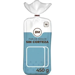 Pan de molde sin corteza 450 g