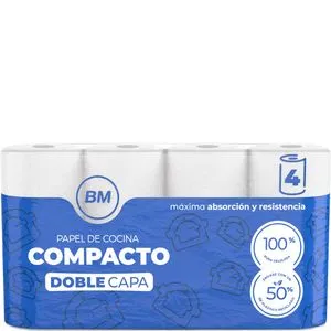 Papel de cocina compacto 4 rollos