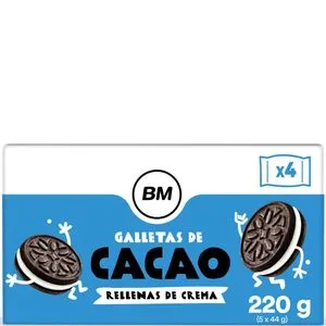Galletas de cacao rellenas de crema 220 g
