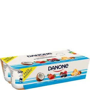 Yogur de macedonia, fresa, coco, frambuesa 8x120 g